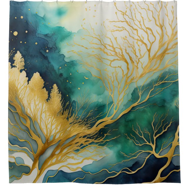 Watercolor Abstract Landscape Painting Gold (Front)