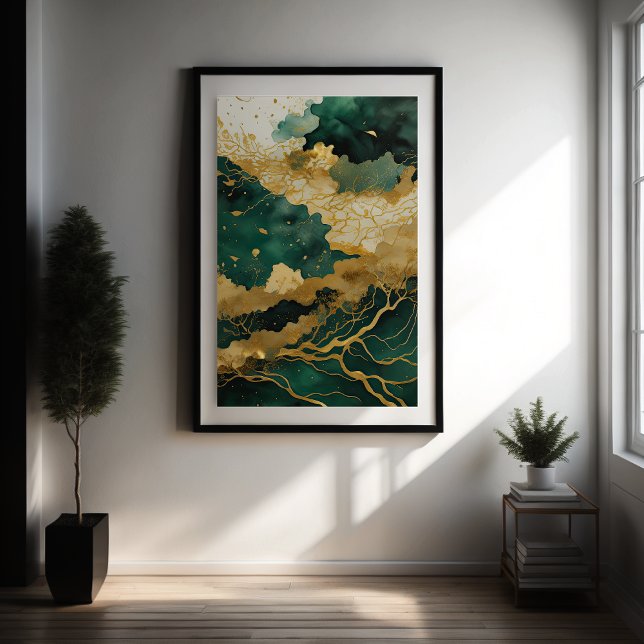 Watercolor Abstract Landscape Painting Gold IV Poster (Creator Uploaded)