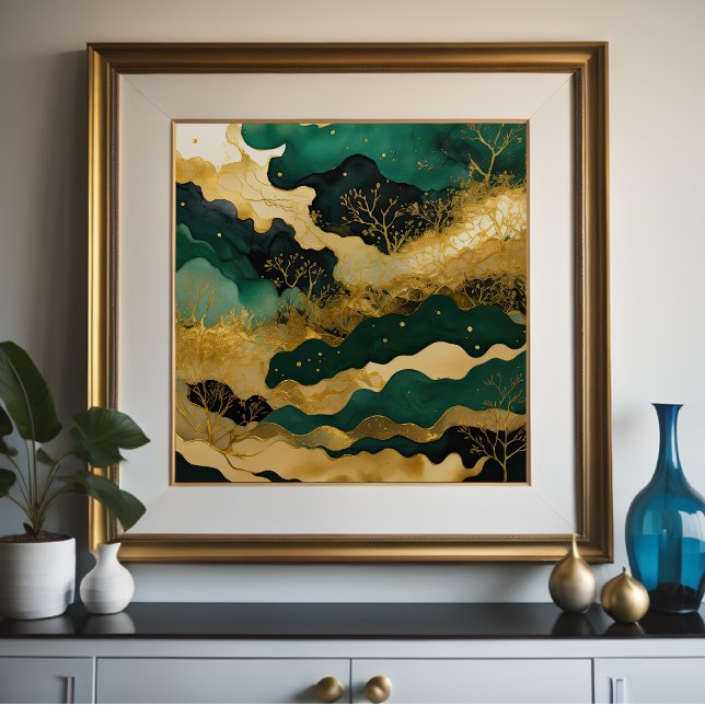 Watercolor Abstract Landscape Painting Green III Poster (Creator Uploaded)