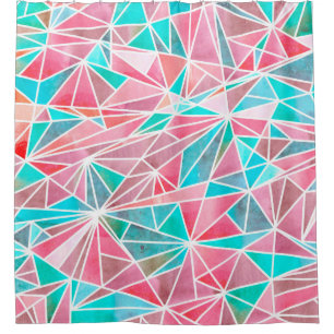 Watercolor abstract mosaic pattern