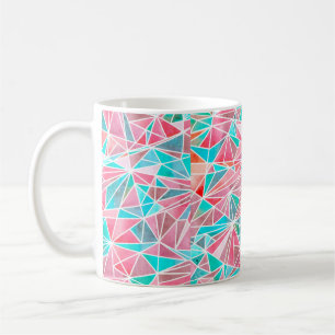 Watercolor abstract mosaic pattern coffee mug