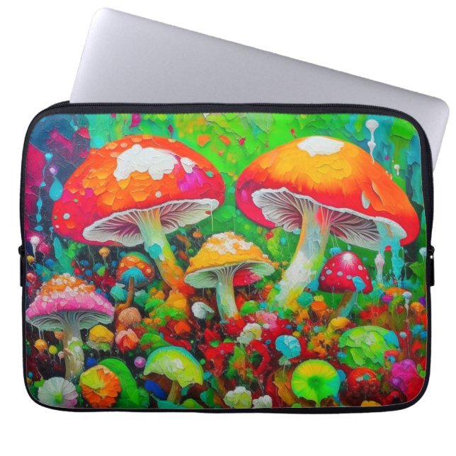 Watercolor Abstract Mushrooms  Laptop Sleeve (Front)