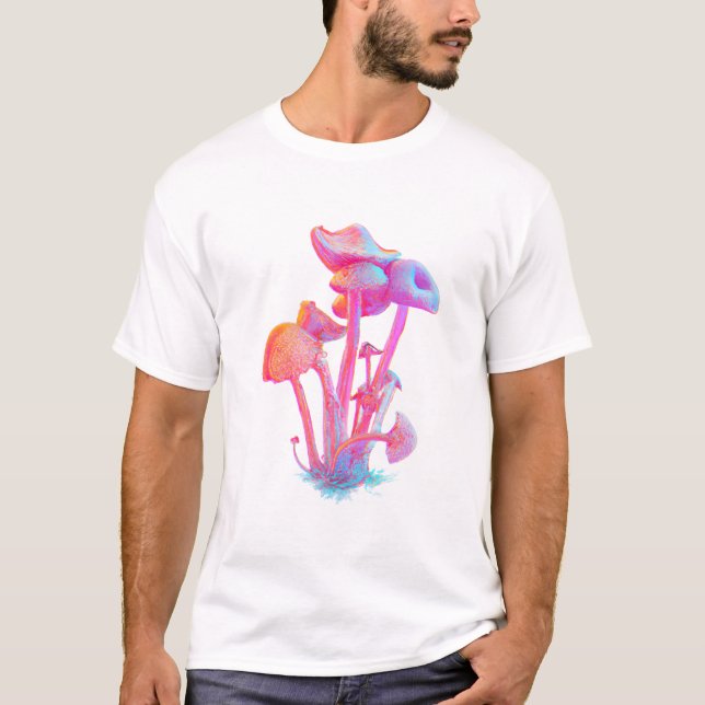 Watercolor Abstract Mushrooms T-Shirt (Front)
