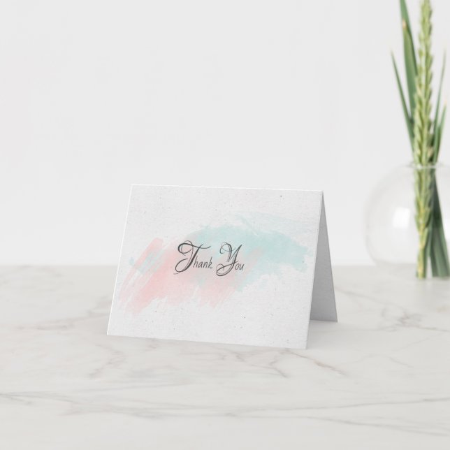 watercolor abstract note card thank you (Front)