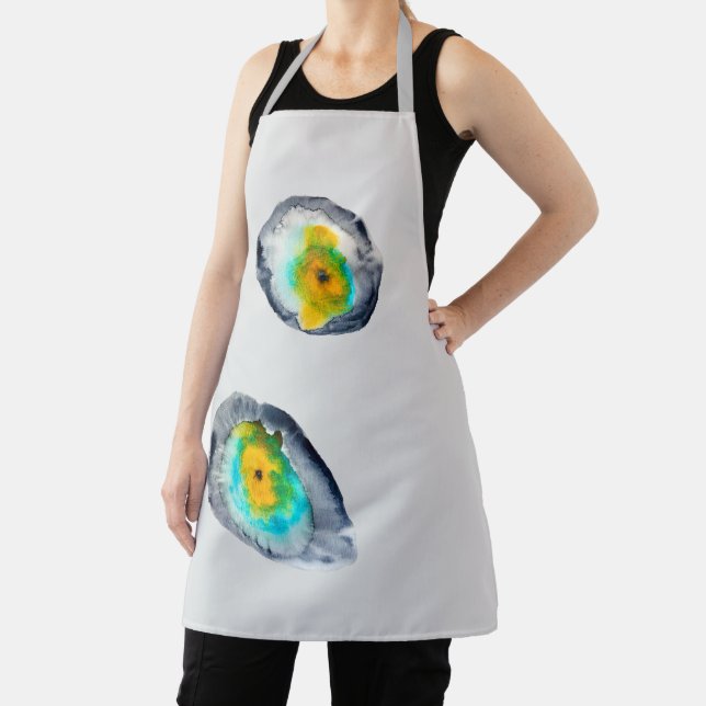 watercolor abstract oyster shells apron (Insitu)