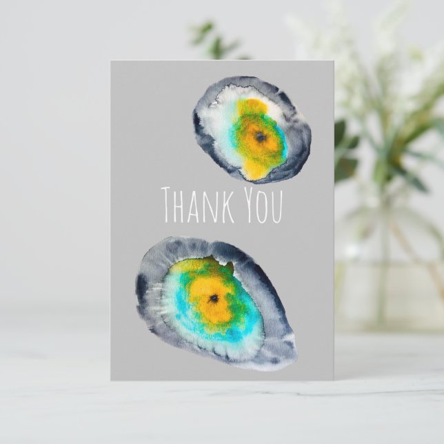 watercolor abstract oyster shells card (Standing Front)