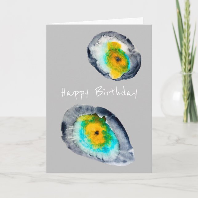 watercolor abstract oyster shells card (Front)