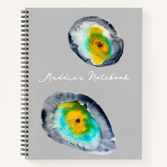 watercolor abstract oyster shells notebook (Front)