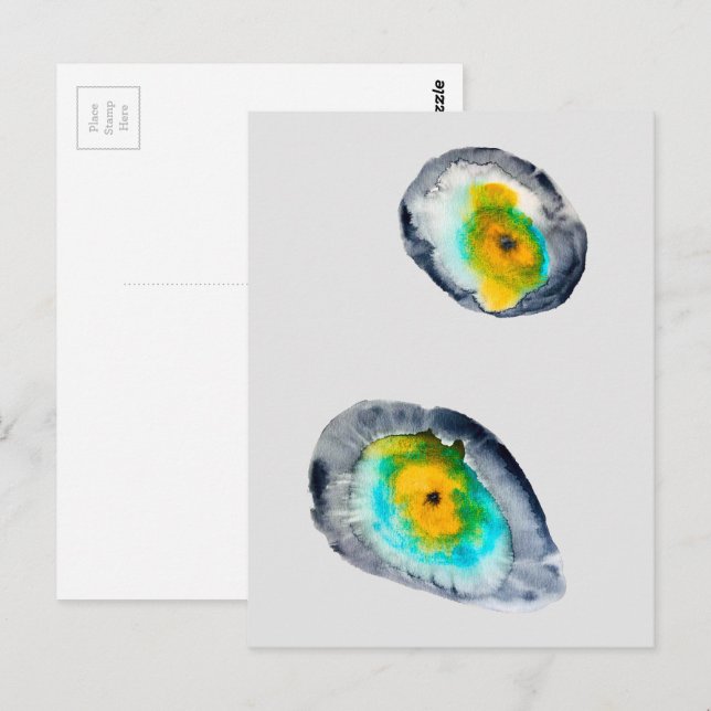 watercolor abstract oyster shells postcard (Front/Back)