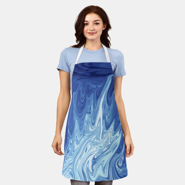 Watercolor abstract pattern apron (Worn)