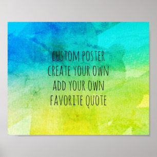 watercolor abstract poster create your own quote