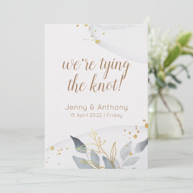 Watercolor abstract Save the Date Invitation (Standing Front)