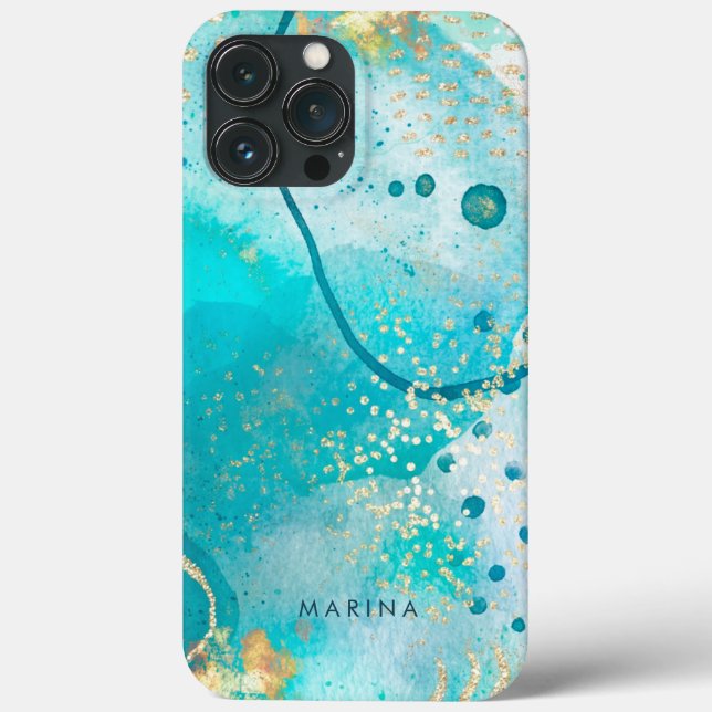 Watercolor Abstract Sea Tropical Turquoise Case-Mate iPhone Case (Back)