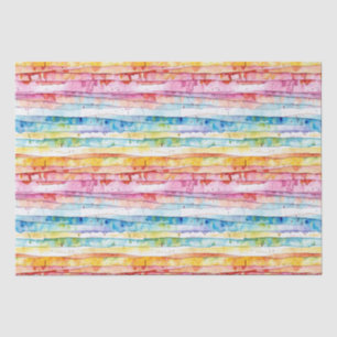 Watercolor Abstract Stripes Birthday Tissue Paper