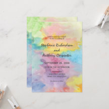 Watercolor Abstract Whimsical Colourful Fun Weddin