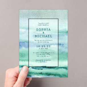 Watercolor Acrylic Wedding Invitation Template