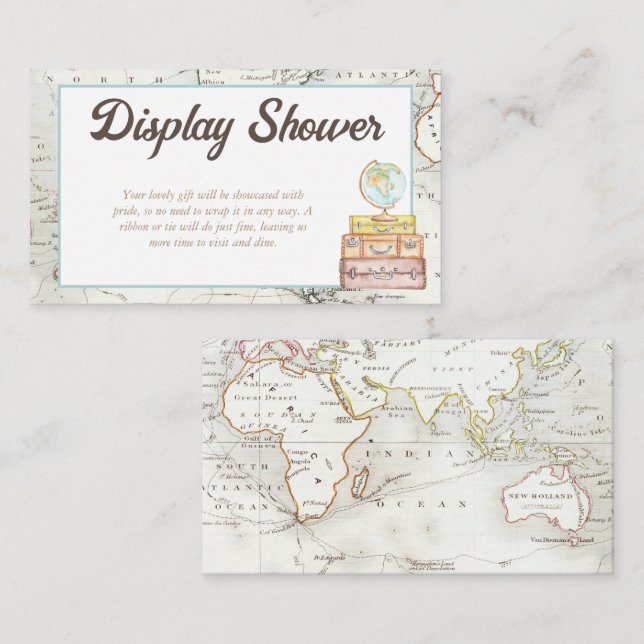 Watercolor Adventure Awaits Baby Display Shower Enclosure Card (Front/Back)