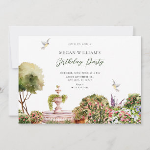 Watercolor aesthetic garden invitation
