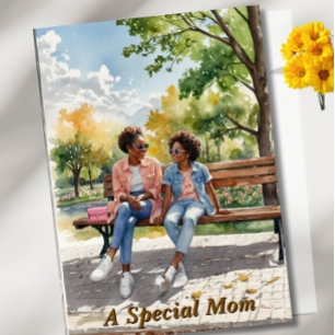 Watercolor African American Mother's Day Card
