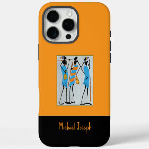 Watercolor, African Art, Maasai Warriors iPhone 16 Pro Max Case