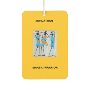 Watercolor African Art, Maasai Warriors T-Shirt Air Freshener
