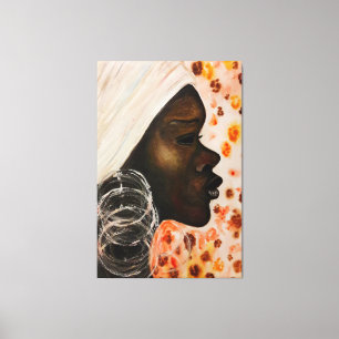 Watercolor African Beauty Canvas Print Painting