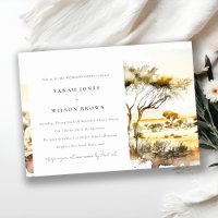 Watercolor African Landscape Weekend Dinner Party