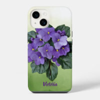 Watercolor African Violet Houseplant Garden Flower