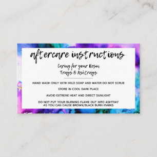 Watercolor Aftercare Instructions 1 Business Card