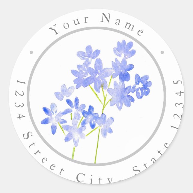 Watercolor Agapanthus Classic Round Sticker (Front)