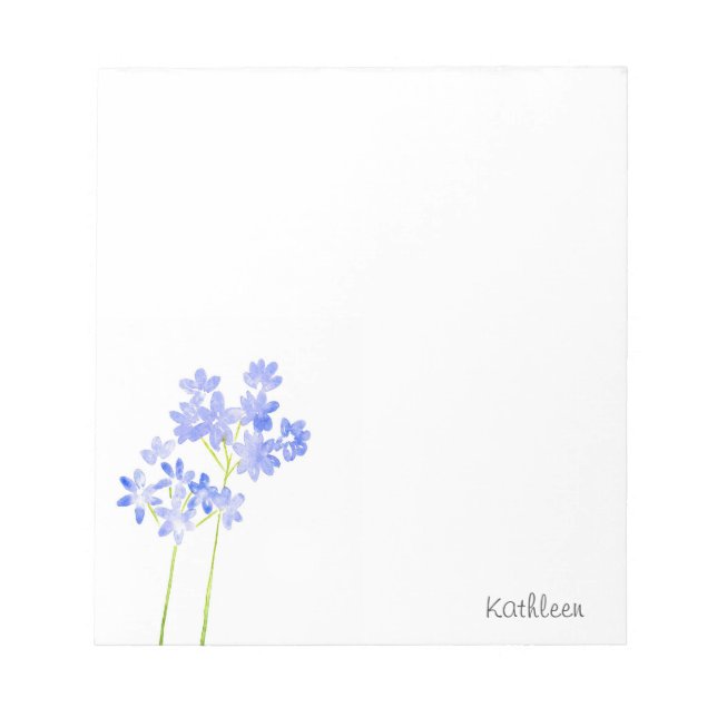 Watercolor Agapanthus Notepad (Front)