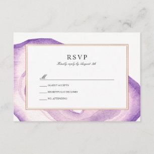 Watercolor Agate Slice RSVP Card   Lavender