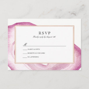 Watercolor Agate Slice RSVP Card   Mauve Pink