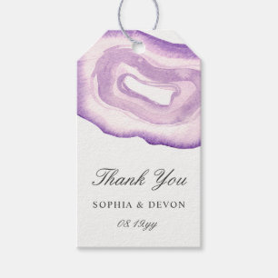 Watercolor Agate Wedding Gift Tags Lavender