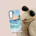 Watercolor AI Beach Picture Samsung Galaxy Case<br><div class="desc">Watercolor AI Beach Picture Samsung Galaxy S21 Case</div>