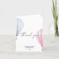 Watercolor Air balloons Thank you gender reveal