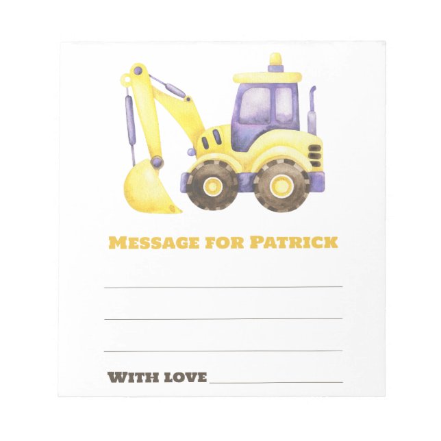 Watercolor airplane birthday time capsule message notepad (Front)