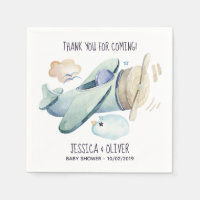 Watercolor Airplane Party in Blue