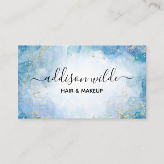 Watercolor alcohol ink business card