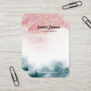 Watercolor alcohol ink jewellery holder earrings business card