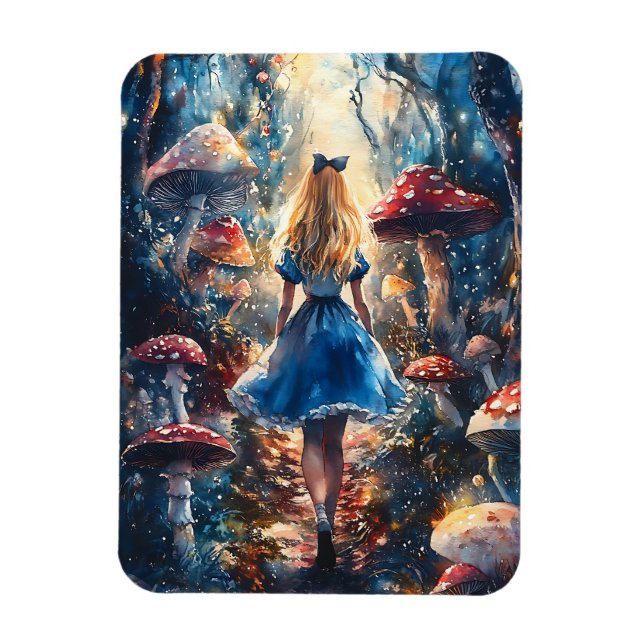 Watercolor Alice in Wonderland Magnet (Vertical)