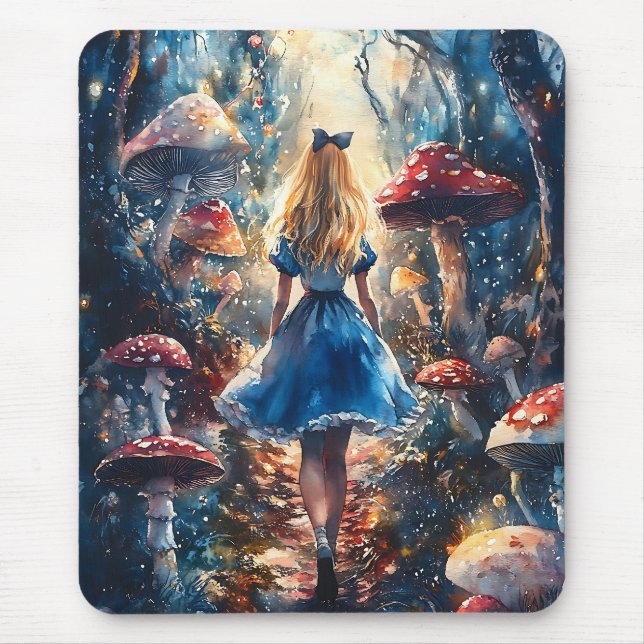Watercolor Alice in Wonderland Mouse Pad (Front)