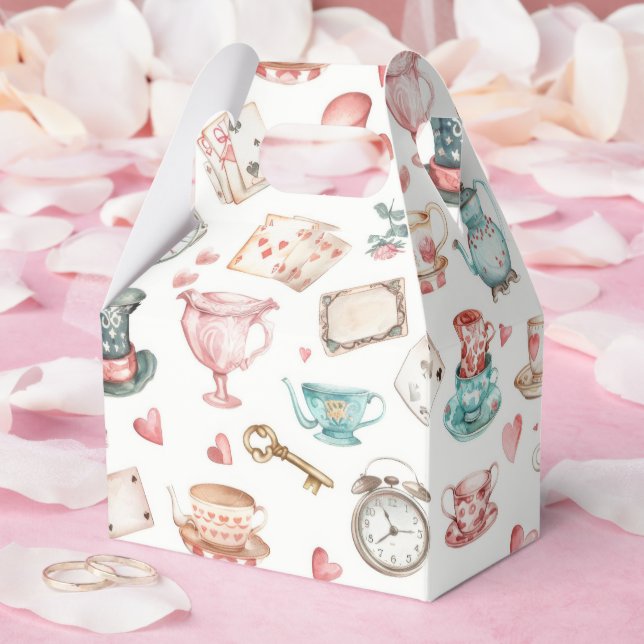 Watercolor Alice Pattern  Favor Box (Wedding)