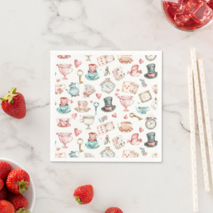 Watercolor Alice Pattern  Napkin