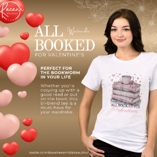 Watercolor All Booked for Valentine's Tri-Blend Shirt