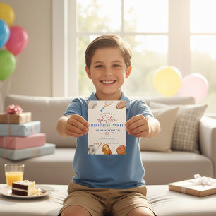 Watercolor All Star Sports Birthday Party  Invitation