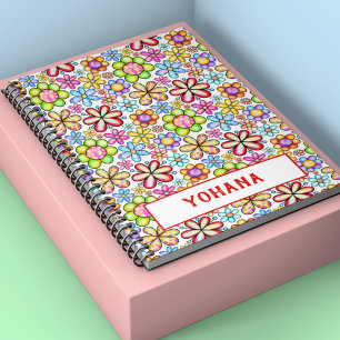 Watercolor Allover Floral Collage custom Summer  Notebook