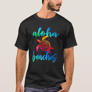 Watercolor Aloha Beaches Turtle Shirt Hawaiin Sea