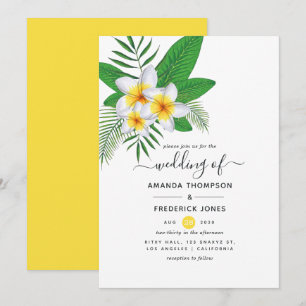 Watercolor Aloha Luau Beach Wedding Invitation