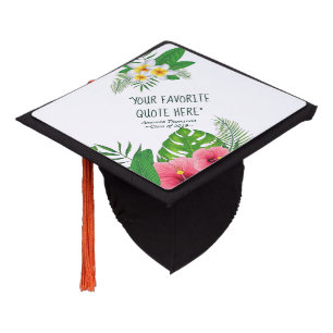 Watercolor Aloha Luau personalized Graduation Cap Topper